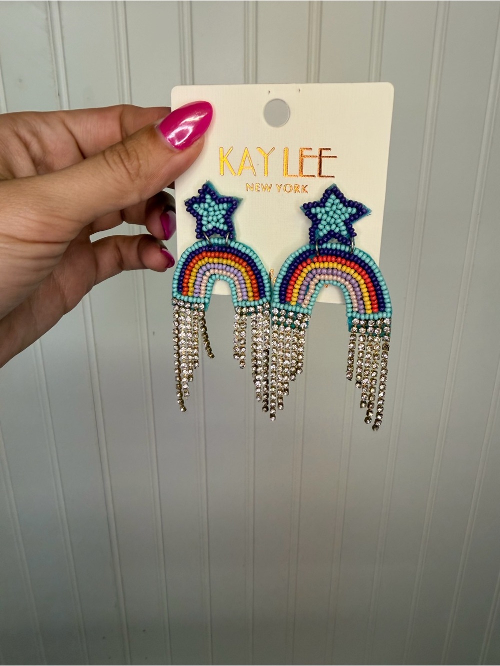 Kaylee New York Kids Rainbow Star Beaded Earrings - Multicolor